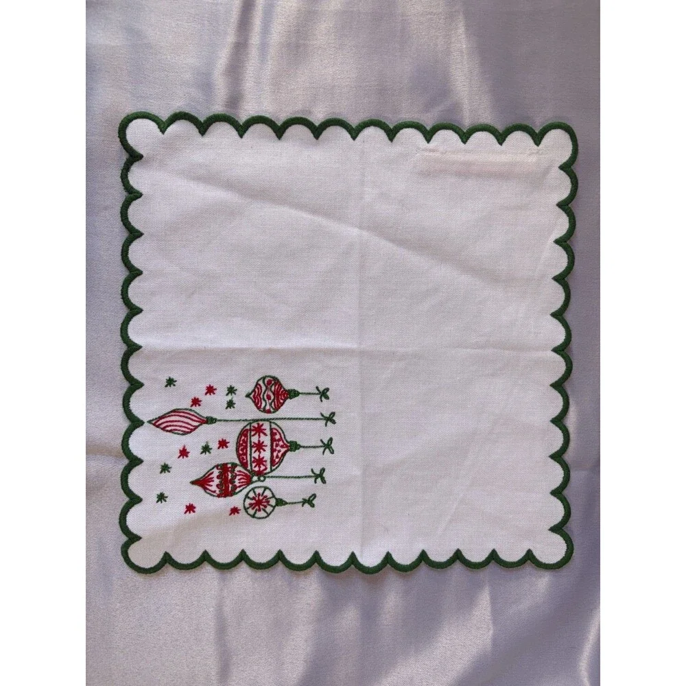 Pomegranate Inc. Embroidered Vintage Ornament Cocktail Napkins Set of 2